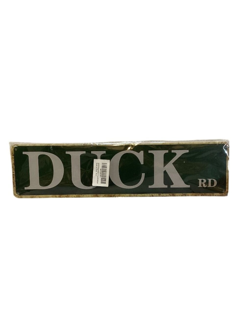 DUCK RD  16" X 4" Distressed Golden Era Tin Sign Green White NEW